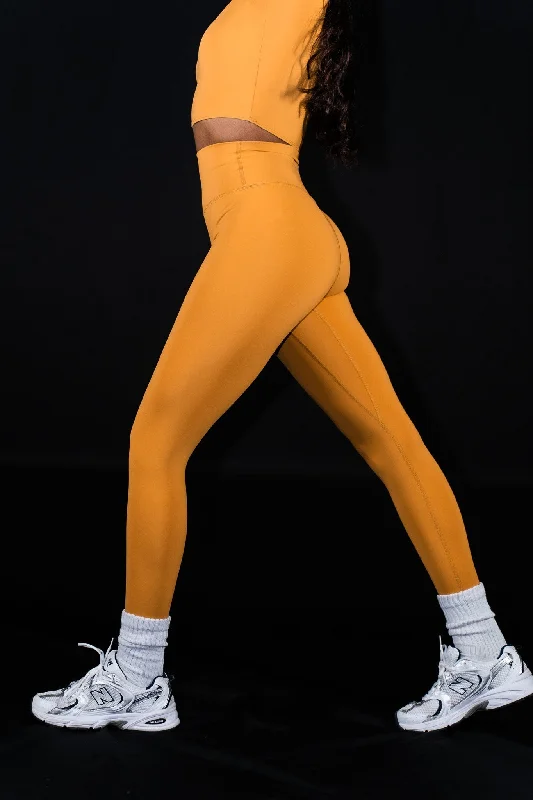 Resilient Non Pocket Legging - Amber Fashionable Solid Color Tights