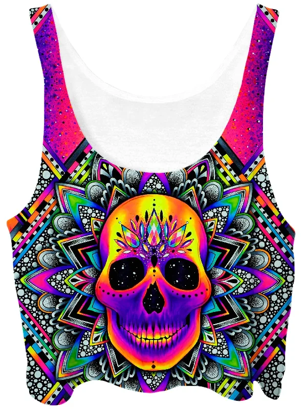 Burnout Crop Top Print Jacquard Patchwork