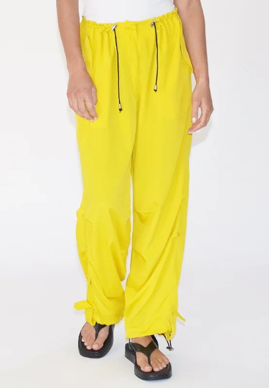 TRACE YELLOW PARACHUTE TROUSERS Trousers High Rise Slim Fit