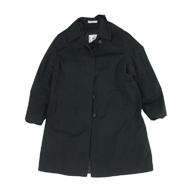 Black Solid Coat Cardigan Sweater Pullover