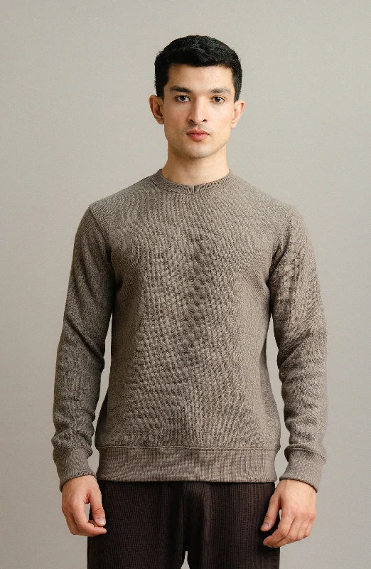 Nantucket Sweatshirt - Brown Hoodie with Hem Ribbing Snug Secure