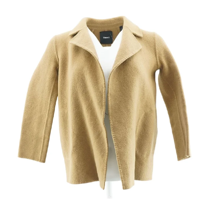 Tan Solid Coat Wool Cashmere Tweed