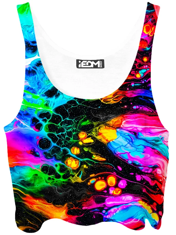 Synergy Crop Top Silk Blend Satin Velvet