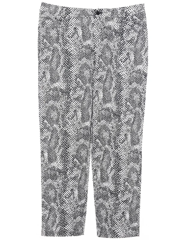 Snakeskin Pattern Trousers - W34 L27 Trousers stylish elegant