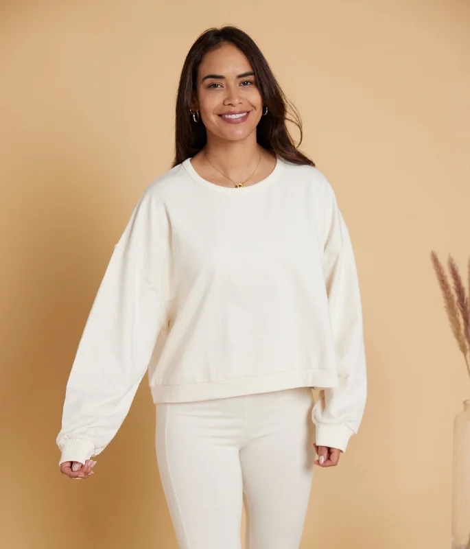 Ada Pullover - Pearl Short Puff Sleeve