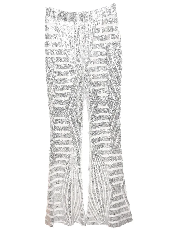Silver Trousers - W26 L29 Trousers Bestseller Popular