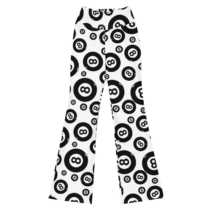 Eight Ball Flare Leggings Trendy Side-Pocket Leggings