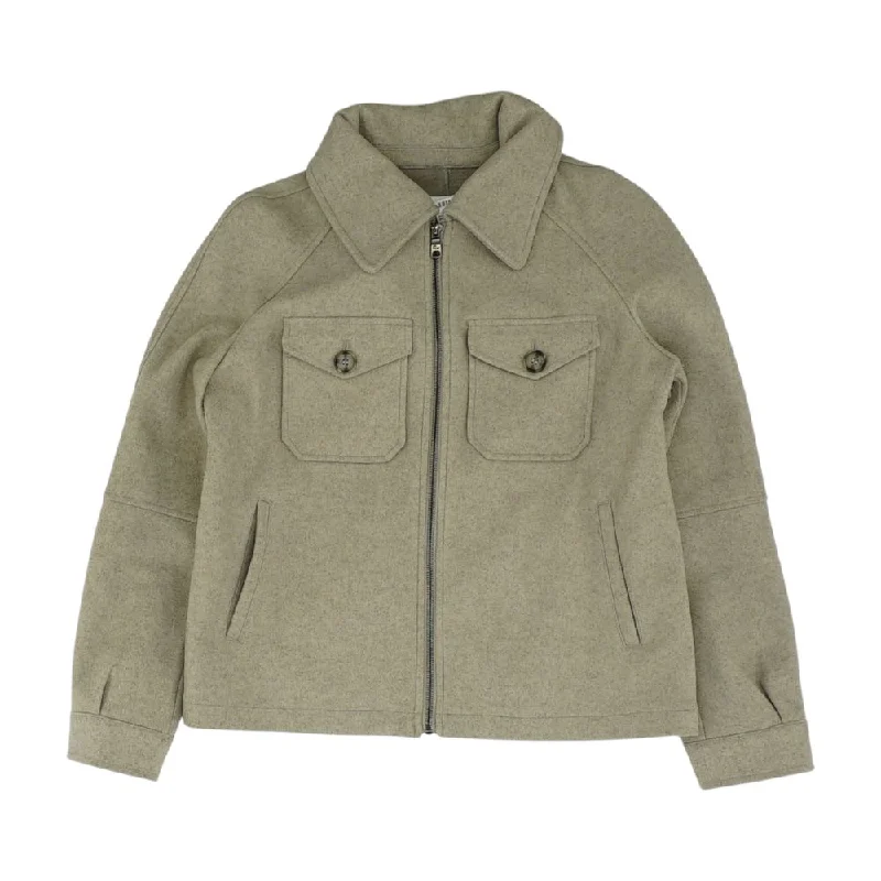 Beige Solid Coat Faux Fur Real Fur Shearling