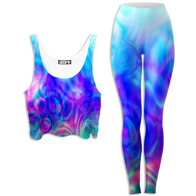 Tundra Candy Crop Top and Leggings Combo Knit Fabric Woven Fabric Fleece Fabric