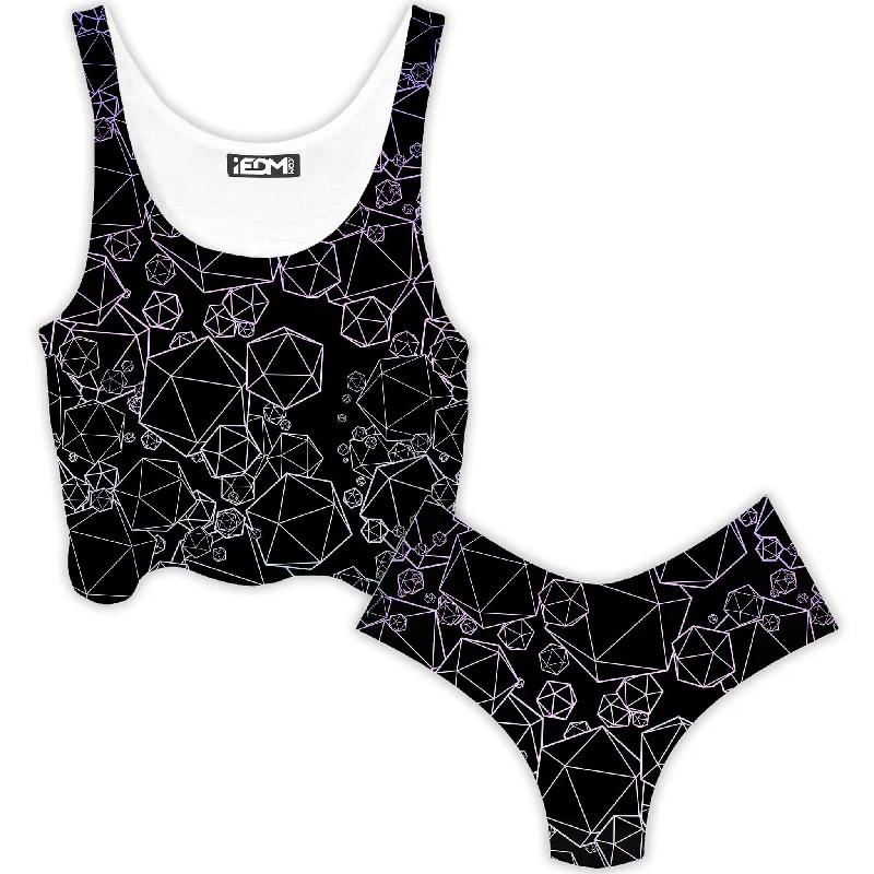 Icosahedron Madness Cold Crop Top and Booty Shorts Combo Front Pockets Side Pockets Patch Pockets Icosahedron Madness Cold Crop Top and Booty Shorts Combo Front Pockets Side Pockets Patch Pockets