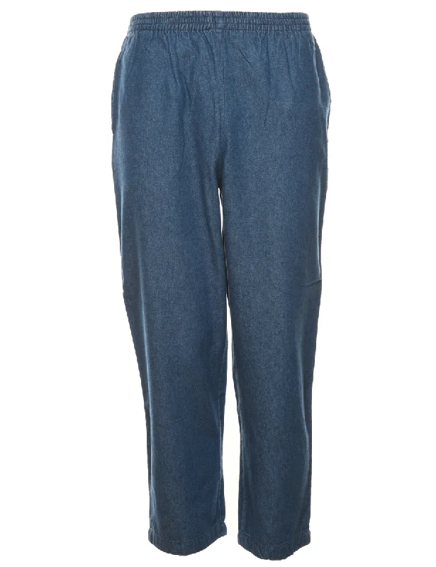 Medium Wash Denim Trousers - W26 L27 Trousers Versatile Stylish