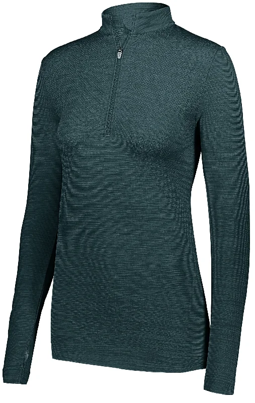 Ladies Striated 1/2 Zip Pullover 222757 Long Bell Sleeve