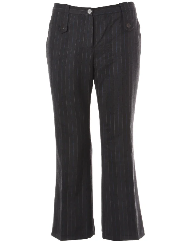 Reworked Cropped Dana Tapered Trousers - W35 Trousers Satin Smooth