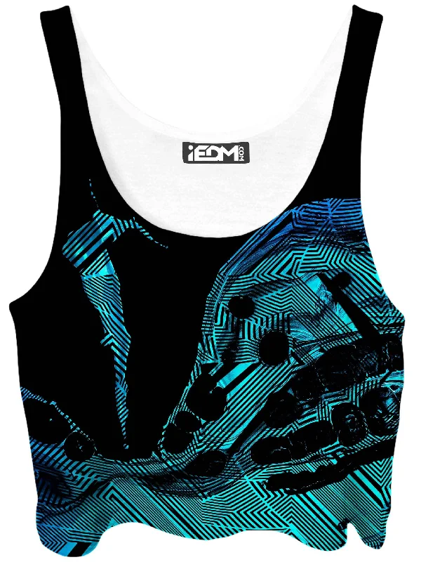 Primordial Flow Crop Top Collared Crop Top Boat Neck A-Line