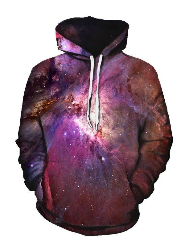 Pretty Pink Nebula Pullover Art Hoodie Hoodie with Batwing Sleeves Loose Dramatic