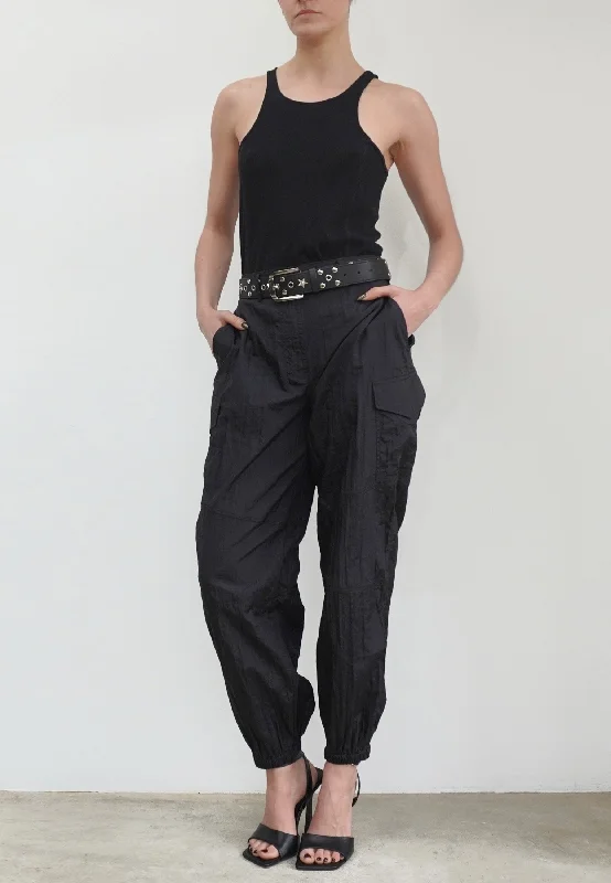 DISTANCE BLACK CARGO TROUSERS Trousers Essential Wardrobe