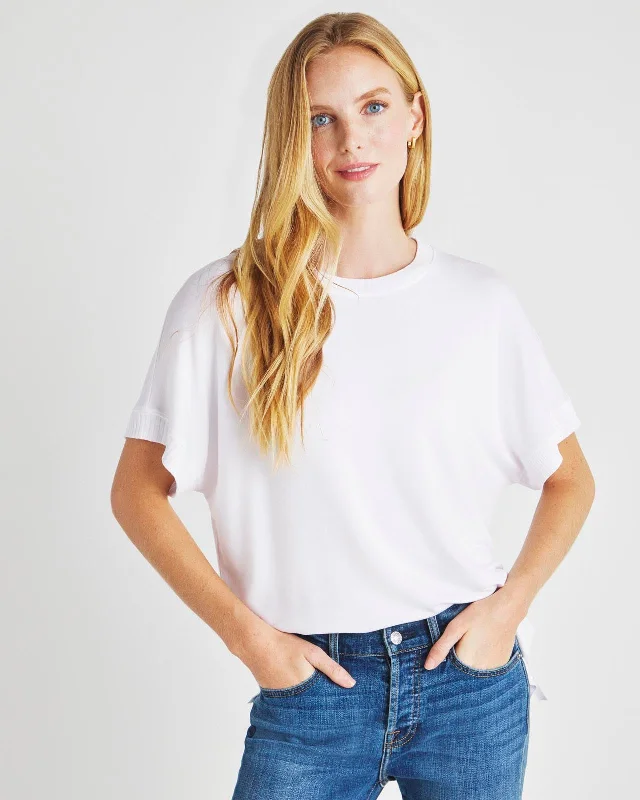 Supersoft Short Sleeve Sweatshirt Hoodie with Batwing Sleeves Loose Dramatic
