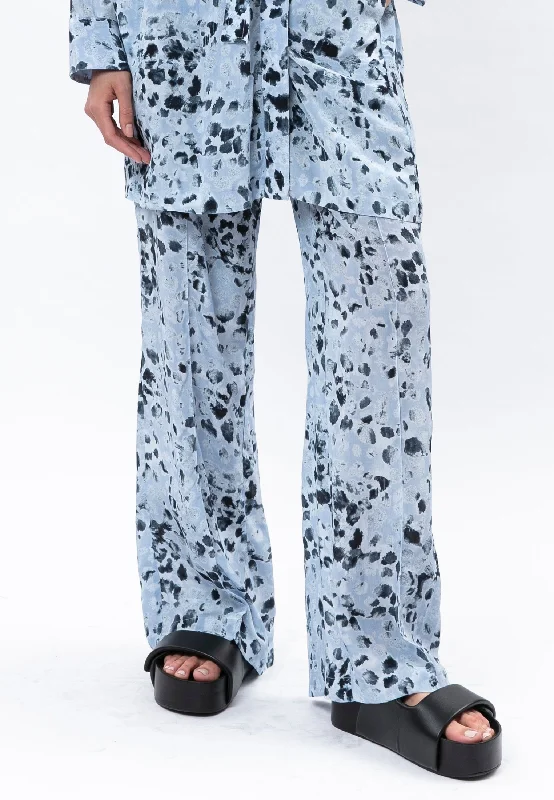RUBY TROUSERS STILL PRINT BALLAD BLUE & LIGHT NAVY Trousers Denim Blue