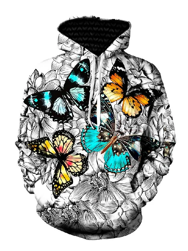Flutterby Pullover Hoodie Hoodie with Applique Textured Unique