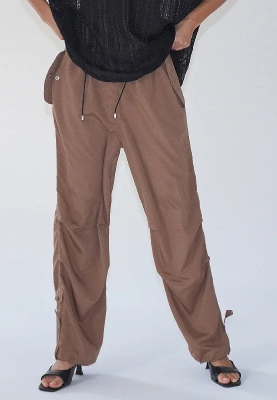 TRACE BROWN PARACHUTE TROUSERS Trousers Bestseller Popular