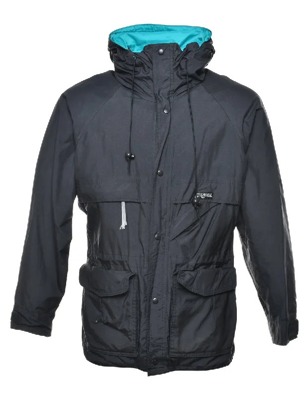 Jansport Black Mountaineering Coat - S Shawl Collar Notch Collar Lapel Collar