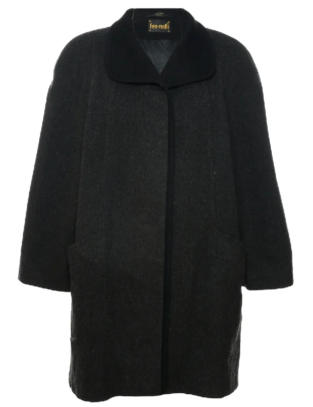 Dark Grey Wool Coat - XL Bodycon Sheath Shift