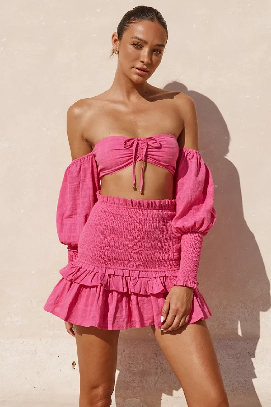 Luciano Crop Top - Fuchsia Anti-Shrink Durable Soft