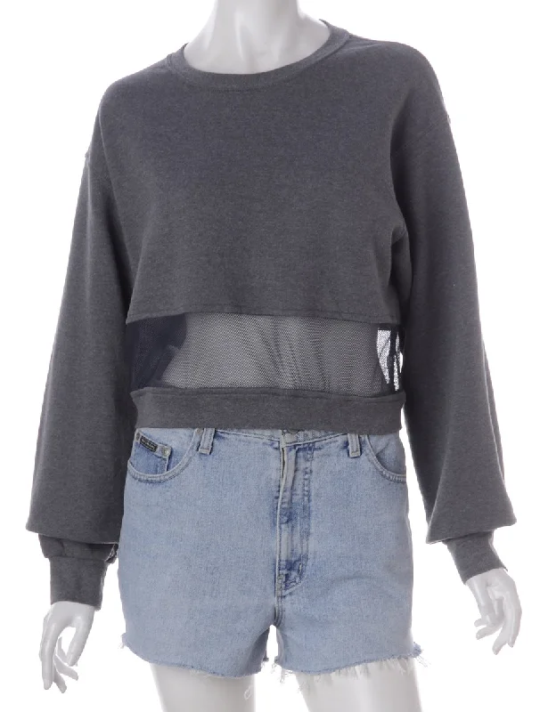 Label Alicia Sports Mesh Cropped Hoodie Hoodie with Hidden Zipper Minimalist Clean