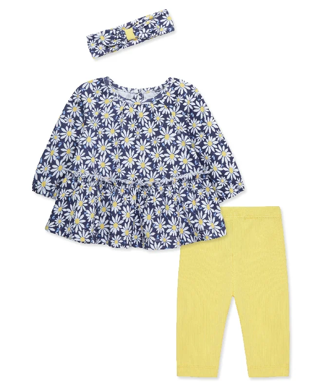 Daisy Fun Tunic & Legging Set Elegant Satin Finish Leggings