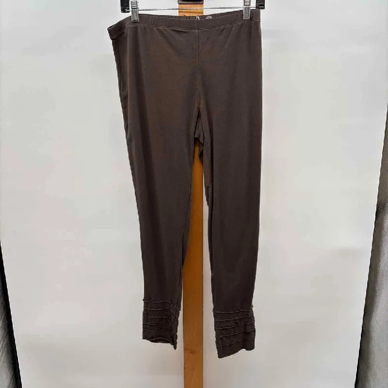 Neon Buddha Women's Size XL Brown Solid Leggings Fashionable Quick-Dry Yoga Pants