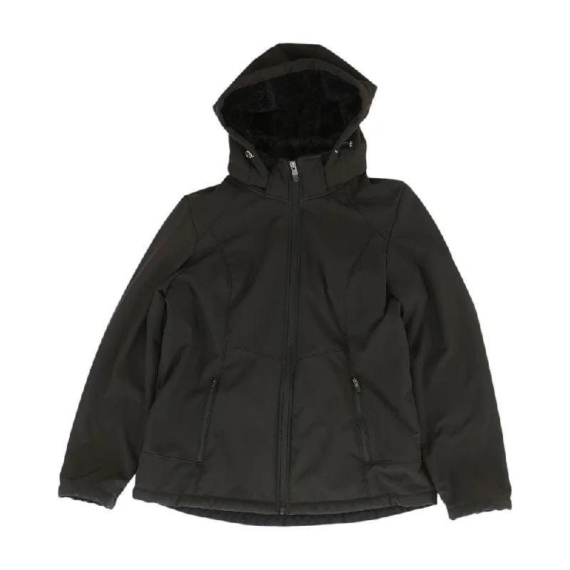 Black Solid Coat Fitted Loose Oversized