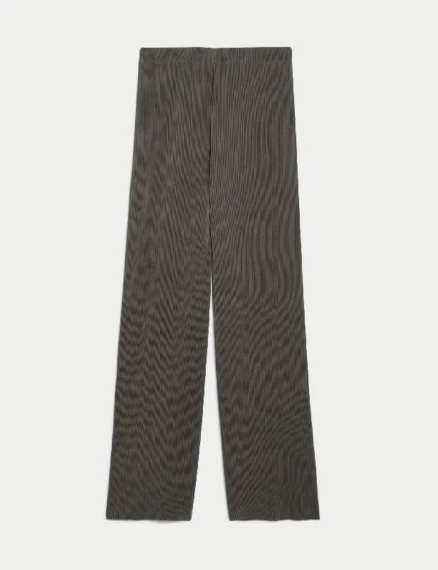 Plisse Wide Leg Trousers Trousers Leisure Comfortable