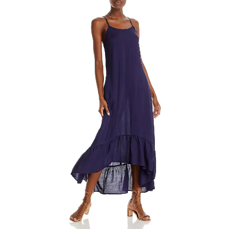 Aqua Womens Summer Midi Slip Dress Elegant V-Neck Midi Dress