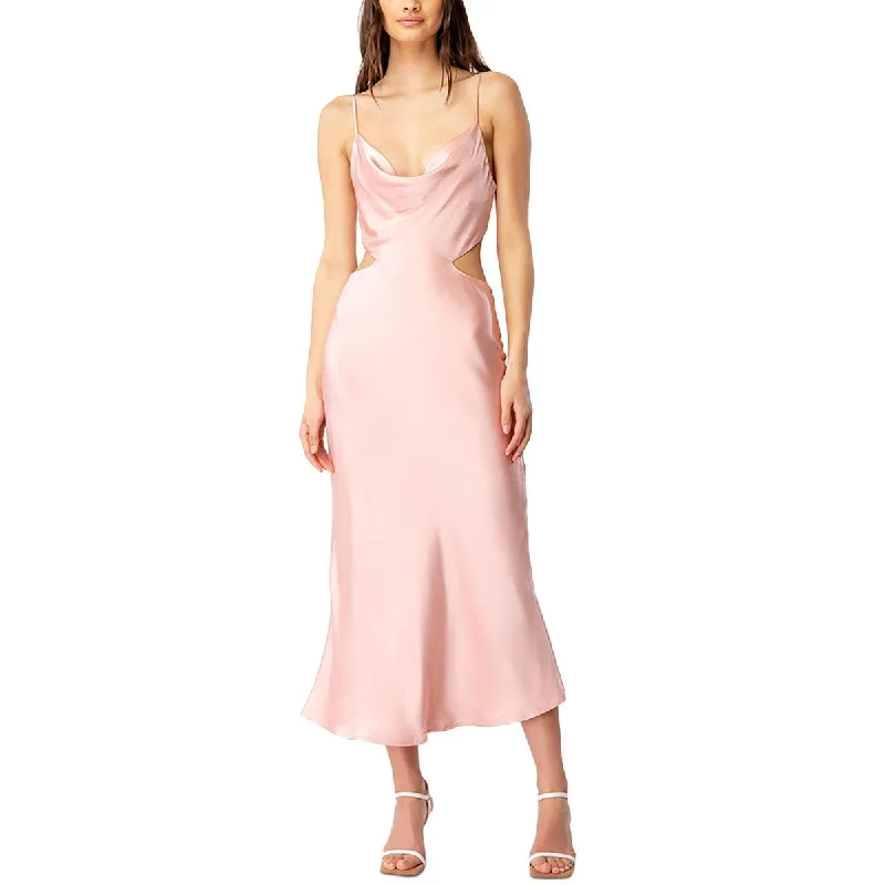 Bardot Womens Satin Midi Slip Dress Comfortable Casual Midi Dress