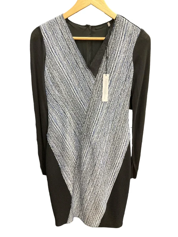 Black & Blue Dress Casual Midi Elie Tahari, Size S Fashionable High-Low Midi Dress