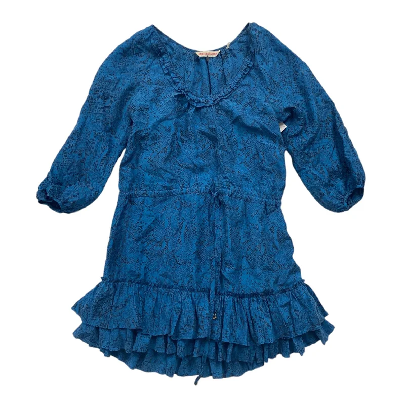 Black & Blue Dress Casual Midi Rebecca Taylor, Size S Comfortable Lace-Up Midi Dress Black & Blue Dress Casual Midi Rebecca Taylor, Size S Comfortable Lace-Up Midi Dress
