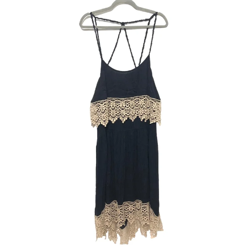 Black & Cream Dress Casual Midi Free People, Size M Elegant Sleeveless Midi Dress