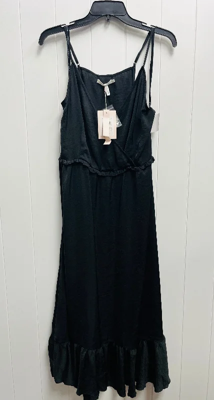 Black Dress Casual Midi Avec Les Filles, Size Xl Trendy A-Line Midi Dress