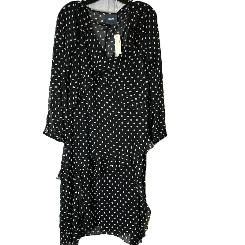 Black Dress Casual Midi By Maeve, Size: S Trendy Flared Sleeve Midi Dress