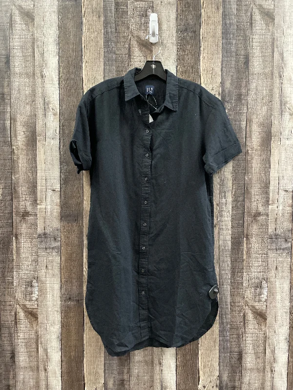 Black Dress Casual Midi Gap, Size Xs Comfortable Wrap Midi Dress