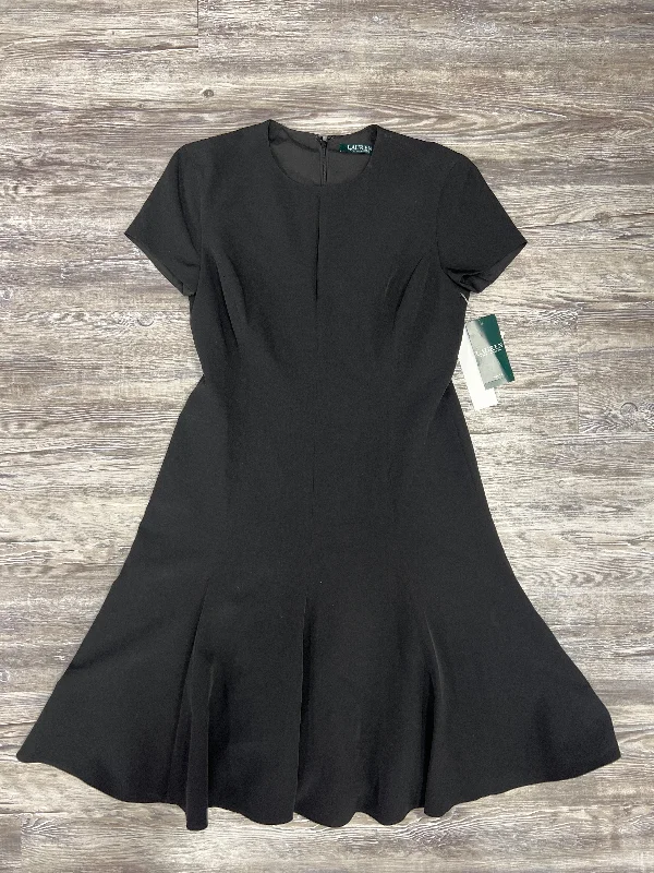Black Dress Casual Midi Lauren By Ralph Lauren, Size Petite Small Fashionable Wide Leg Midi Dress Black Dress Casual Midi Lauren By Ralph Lauren, Size Petite Small Fashionable Wide Leg Midi Dress