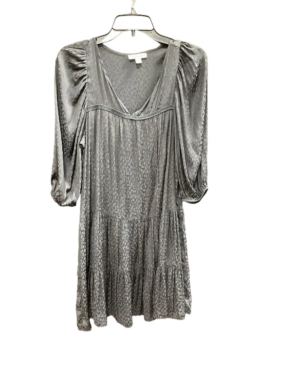 Black Dress Casual Midi Ophelia Roe, Size S Trendy Ruffle Hem Midi Dress