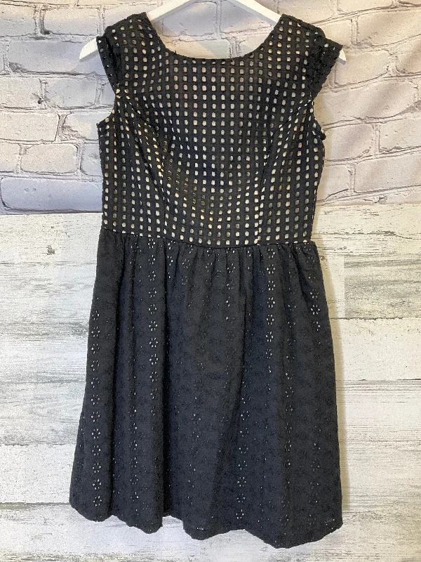 Black Dress Casual Midi Xhilaration, Size S Trendy Fit-and-Flare Midi Dress