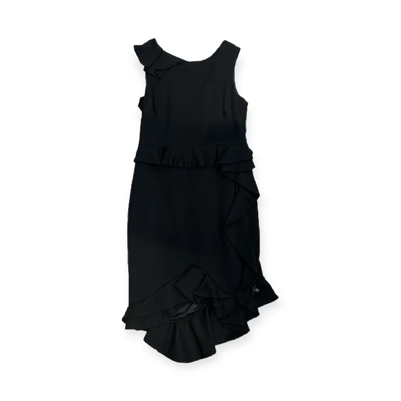 Black Dress Party Midi Cma, Size 8 Cozy Wide Strap Midi Dress