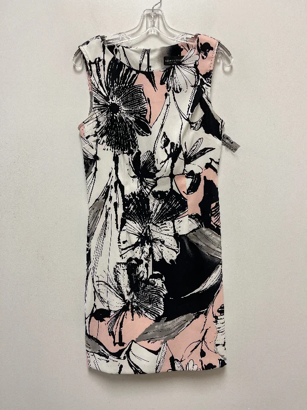 Black & Pink Dress Casual Midi Connected Apparel, Size M Fashionable Pleated Midi Dress