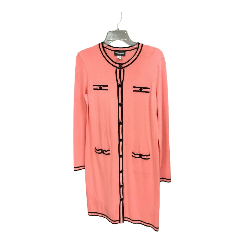 Black & Pink Dress Casual Midi Karl Lagerfeld, Size Xs Stylish Halter Neck Midi Dress Black & Pink Dress Casual Midi Karl Lagerfeld, Size Xs Stylish Halter Neck Midi Dress
