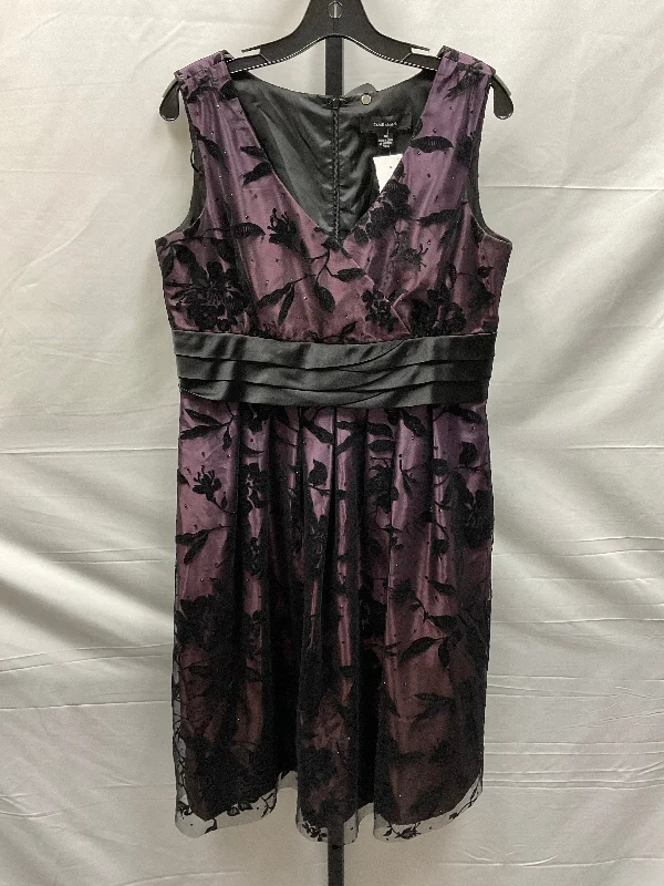 Black & Purple Dress Party Midi R And M Richards, Size L Trendy Bodycon Midi Dress