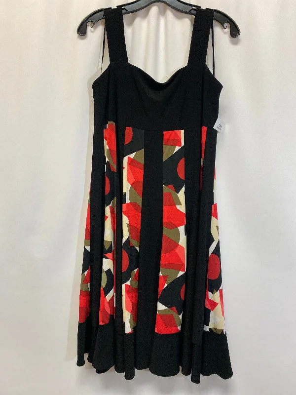 Black & Red Dress Casual Midi R And M Richards, Size L Elegant Floral Appliqué Midi Dress Black & Red Dress Casual Midi R And M Richards, Size L Elegant Floral Appliqué Midi Dress