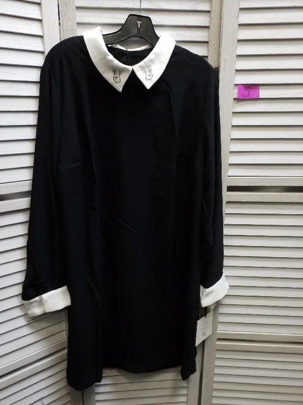 Black & White Dress Casual Midi Target, Size Xl Trendy Long Sleeve Midi Dress