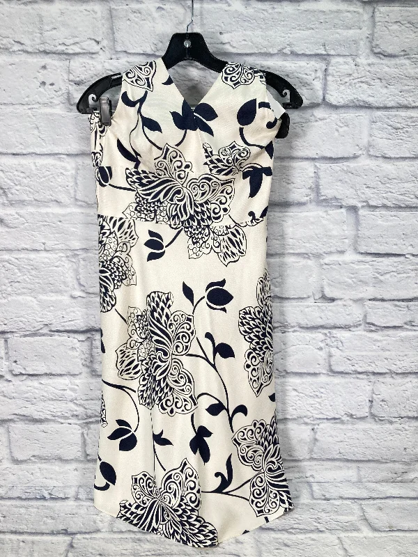 Blue & Cream Dress Party Midi Ann Taylor, Size Petite   S Fashionable One-Shoulder Midi Dress